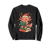 Noël Axolotl Mignon Lecture Livres De Vacances Hiver Sweatshirt