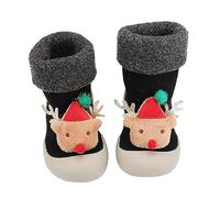 Noël Bébé Chausson Bébé Unisexe,Gros Chausson Bottines Enfants Fille Bottes Fourrées Enfant Vêtements D'École Chausson Bebe Garcon Pantoufles Chauffantes(Le Noir,24)