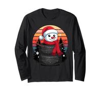 Noël Bonhomme De Neige Voiture Pneus Mécanicien Garage Manche Longue