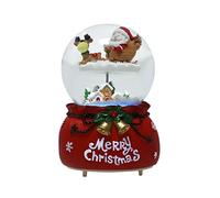 Noël Boule de Cristal Boîte à Musique à Neiger Automatique Boîte à Musique avec LED Veilleuse Décoration Noël Boule de Verre Forme Père Noël Jouets Cadeau de Enfant Noël Anniversaire (D-1)