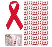 Noël Broche Épingles Broche cancer du sein, épingles à en rouge, en rouge, micro-badge de prévention du cancer sein, vêtements (3-Red, 7. 5x3. 5cm)