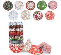 Noël Caissette Muffins Papier,450 Pièces Caissettes Cupcake,Moule Muffin,Moule Cupcake,Moule Muffins Silicone