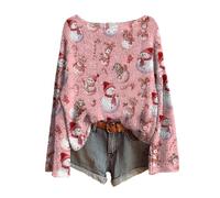 Noel, Chemise de Femme Haut Pull Noel Oversize Chaude Top Pull'de Chauffant Moche Intérieur Sweats Generic Blouse Pere Col V Sweat À Capuche Femme S