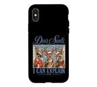 Noël, Cher père Noël, Je Peux Expliquer Un drôle de Noël avec Un Renne Coque pour iPhone X/XS