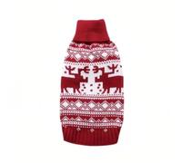 Noël Chien vêtements Classique Chiens Pull Costume tricoté Diamant Grille élan Motif col Haut Chaud pour Animaux de Compagnie Tricots Tenues Doux