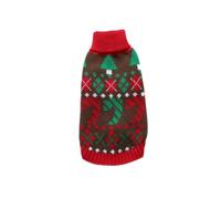 Noël Chien vêtements Classique Chiens Pull Costume tricoté Diamant Grille élan Motif col Haut Chaud pour Animaux de Compagnie Tricots Tenues Doux