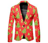 Noël Costume pour Hommes De Homme Blazer Scintillant Fêtes Coupe Moderne Lavage Professionnel Esprit Tenue Soirée Festive Blazers Fantaisie Noel Veste Tendance