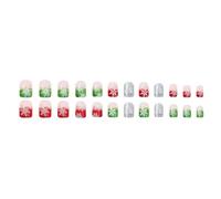 Noël Couverture complète Stick sur ongles Flocon de neige Presse courte carrée Faux artificiel pour l'hiver Presse courte Noël Faux flocons de neige bâton de code complet