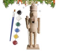 NOËL DE SNAGRATICHER - Chiffres de casse-noisette | Kits d'artisanat de Noël | Casse-noisette en bois | Peignez vos figures Nuthatch | Casse-noisette en bois inachevés avec kit de peinture pour bébé