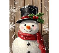 Noël Diamond Painting Adulte noir, Diamond Painting blanc Enfant DéButant Canevas Kits, Rond Full Drill Peinture Diamant Activité Manuelle Adulte, Adapté à Hiver Maison Murale DéCoration 50x70cm u-111