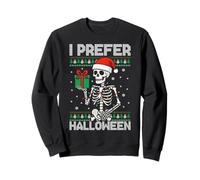 Noël Drôle Je Préfère Halloween Squelette Sweatshirt