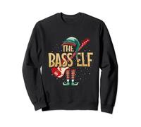 Noël elfe de guitare basse pour les musiciens bassistes Sweatshirt