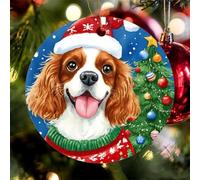 Noël en Céramique Chien Cavalier King Charles Spaniel Créatif Décoration De Sapin De Noël Personnalisé Pendentifs pour Fête Artisanat Salon