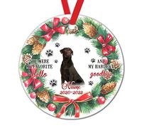 Noël en Céramique Couronne Au Ciel Tu As Été Mon Plus Dur Adieu, Field Spaniel Rond Decoration Noel Sapin Élégant Céramique Ornement pour Artisanat Vacances Fête