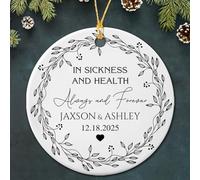 Noël en Céramique Maladie Et Santé, Toujours Et À Jamais Élégant Décoration De Sapin De Noël Rond Ornement Céramique pour Fête Mur Balcon