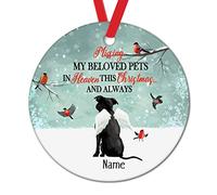 Noël en Céramique Mon Bien-Aimé Au Ciel, Angeland, Carlin Rouge, Me Manque. Créatif Sapin De Noël Décorations Personnalisé Souvenir pour Artisanat Vacances Balcon