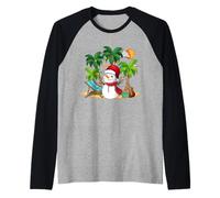 Noël en Juillet Bonhomme de Neige sur Palmier Plage Tropicale Manche Raglan
