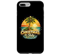 Noël en Juillet Palm Tree Coucher de Soleil Ocean Beach Vibes Coque pour iPhone 7 Plus/8 Plus