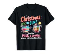 Noël en juin Oubliez le Père Noël d'été Milk & Cookies T-Shirt