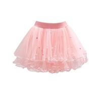 Noël enfants 10 ans printemps enfants jupe fille maille jupe clouée perles enfants jupe pengpeng quatre saisons en tulle fille, Rose, 12-18 mois