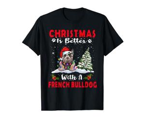 Noël est Meilleur avec Un Chiot de Noël Bouledogue français T-Shirt Graphique avec Valeur