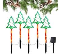 Noël extérieur imperméable à l'eau - Noël d'extérieur à énergie solaire, 5 pièces éclairage ambiant étanche pour porche d'hiver Paysage Fêtes rue Pa