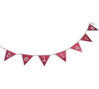 Noël fanion bannière m?tal fer Rustic Inspir ? Believe Triangle Bunting Flag Decoration for f��r Chemin?e -Participation -Accessoires de f?te