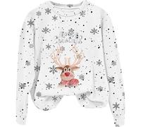 Noel Femmes Manches Longues Christmas Jumper Col Rond Moche Sweatshirt Noels Sweat-Shirt DéContracté à Manches Longues Et Col Rond Imprimé NoëL, Automne Et Hiver Drole Pull De Chaud Sweatshirt