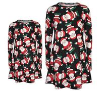 Noël Fille Robe Père Bonhomme de Neige Pingouin Mode avec Offert Badge