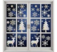 Noël flocon de neige fenêtre accrochage, 2 feuilles irridescent statique fenêtre autocollants, non adhésif prismatique anti-collision arc-en-ciel autocollants pour le verre, chambre pour enfants