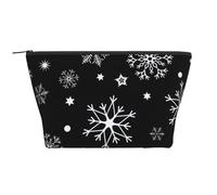 Noël Flocon de Neige Noir Hiver, Trousse de Toilette Trousse de Maquillage Sac à cosmétiques Trousse de Toilette de Voyage Portable