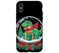 Noël Globe à Neige T-Rex Dinosaure X-Mas Tyrannosaurus Rex Coque pour iPhone X/XS