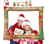 Noël Gonflable Cadre Photo,78×65cm Noël Accessoires de Photomaton,Noël Gonflable Cadre Selfie,Cadre Gonflable Photobooth Noël,Noel Cadre Photo Booth Ballon,Noël Photo Booth Props,Joyeux Noël Photoboot