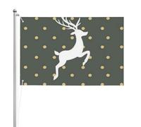 Noël gratuit en or et en gris,Drapeau de jardin, bannière décorative, drapeau double face, 2 x 3 pieds, pour extérieur et intérieur