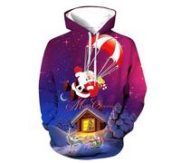 Noël Homme Femmes Sweats À Capuche Laid À Manches Longues Pull De Noël À Capuche Pullover Moche Sweat Shirt Noel Sweatshirt Imprimé Ugly Christmas Jumper Pull De Noel Cerf Moches Pullover Sweat Shirt