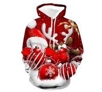 Noël Homme Femmes Sweats À Capuche Laid À Manches Longues Pull De Noël À Capuche Pullover Moche Sweat Shirt Noel Sweatshirt Imprimé Ugly Christmas Jumper Pull De Noel Cerf Moches Pullover Sweat Shirt