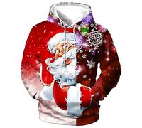 Noël Homme Femmes Sweats À Capuche Laid À Manches Longues Pull De Noël À Capuche Pullover Moche Sweat Shirt Noel Sweatshirt Imprimé Ugly Christmas Jumper Pull De Noel Cerf Moches Pullover Sweat Shirt