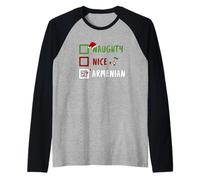 Noël Humoristique Naughty Nice Armenian Arménie Arménien Manche Raglan