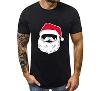 Noel Imprimé T-Shirt Homme Femme Manches Courtes 3D Le PèRe NoëL Imprimé Tee Shirt Pas Cher Mode Ado Tops Blouse Bon NoêL à Vous