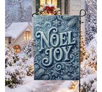 Noel Joy Winter Typographie Flocon de neige Drapeau de jardin 30,5 x 45,7