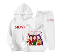 Noel K-Pop Demon Hunters Jogging Fille Kpop Huntri/X Survêtement Huntrix Tenue Mira Zoey Rumi Ensemble 2 Pièces Y2K Sweats à Capuche Jogging Vêtements Sportswear Cadeau Noël pour Enfant 2-13 ans