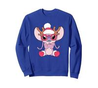 Noël Lilo & Stitch Angel Reindeer Sweatshirt, Unisexe pour adultes, Bleu Royal, M