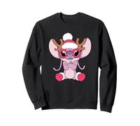 Noël Lilo & Stitch Angel Reindeer Sweatshirt, Unisexe pour adultes, Noir, S