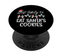 Noël : Mangez Probablement des Biscuits du Père Noël Assortis aux Enfants PopSockets PopGrip Adhésif