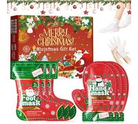 Noël Masque Pieds, 3 Paires Masque Pieds Peeling Exfoliant, 3 Paires Soins des Mains et des Pieds, masque Pieds Très Secs et Abîmés pour Rendre la Peau Plus Lisse