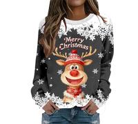 Noel Mochi Sweat-Shirt Noël Femme Manches Longues Pull De Rigolo Tenue Famille Multicolore Sweat À Capuche Moche Christmas Imprimé Polaire