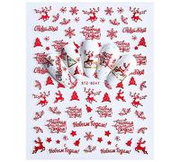 Noël Nail Art Stickers Nail Art Stickers Nail Art Décoration Transferts Autocollants Bonhomme De Neige Arbre De Noël Bells Elk Père Noël Coffret Cadeau Joyeux Noël