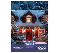 Noël Neige Vue Cottage Puzzle 1000 Pièces Educa Jouet Divertissement Créatif Décoration Intérieure Intéressant Jeu Éduchatif Challenge Toy pour Adultes Et Enfants À Partir De 12 Ans 70x50cm/1000p