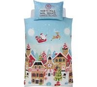 Noël Pain D'Épice Ville Ensemble Housse de Couette Édredon Avec D'Oreiller