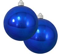 Noel par Krebs 6 """" (150 mm) Blue azur brillant [2 pieces] Extra Large Solid surdimensionne surdimension Big Outdoor Plastic UV Ball Ornement des